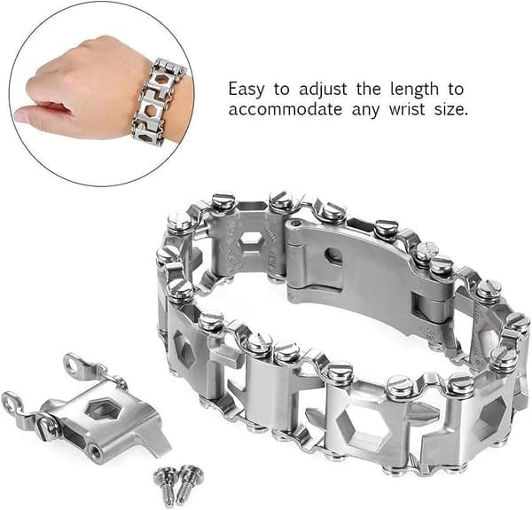 29 i 1 Multiverktøy Armbånd Blank Sølv Armbånd Rustfritt Stål