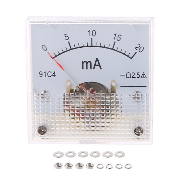 DC Ampere-mätare Analog panelmätare 0-1A 0-50mA