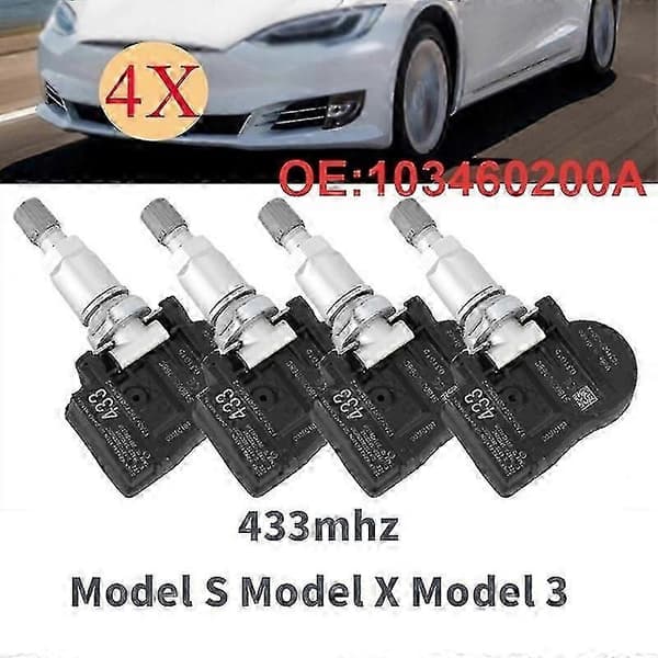1 sæt med 4 Tpms 433mhz dæktrykssensorer til Model S Model X Model 3 1034602-00-a 103460200a