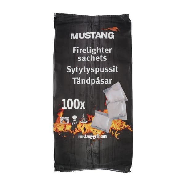 Mustang optændingsposer 100-pak / optændingsposer grill / optænding til