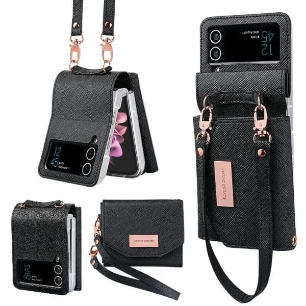 Telefoncover til Samsung Galaxy Z Flip 3 4 5G Sort, Samsung Z FLIP 3