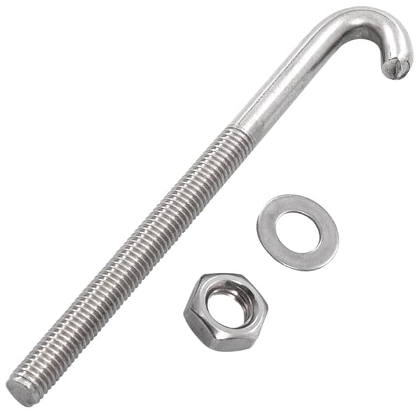 vidaXL J-krok med mutter og skive M8x120 mm 25 stk Silver silver