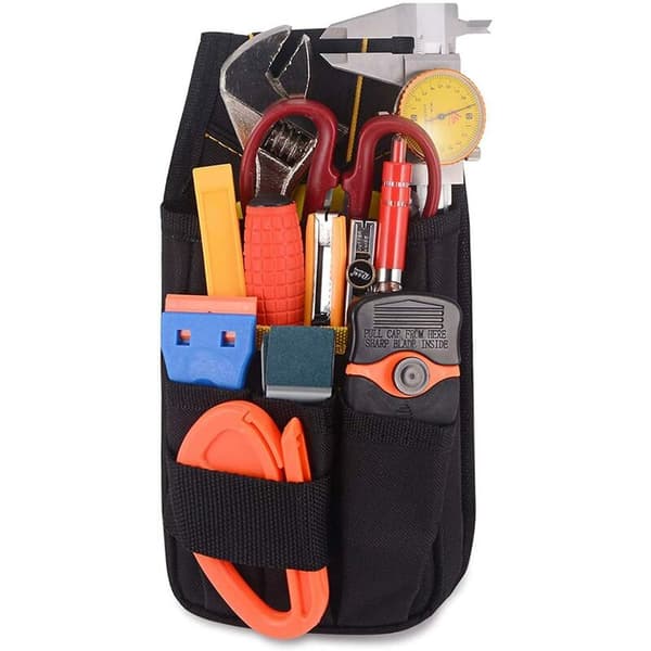 Tool Belt, Tool Pouch, Small Tool Bag with Adjustable Nylon Belt, Waterproof for Technicians, Builders, Maintenance Technicians, Family