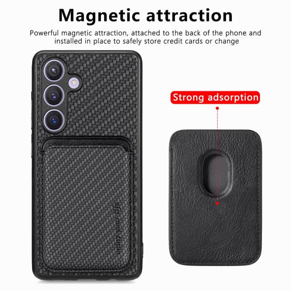 Retro Magnetic Protective Case for compatible with Samsung S22 - Shockproof, Card Slot, Stand Function