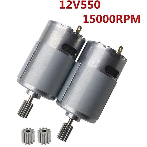 RS550 12V 15000RPM Elmotor 2-pack för Barns Elbilar Leksaker Silver Silver