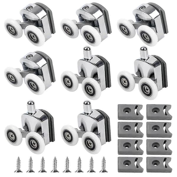 Curved Shower Door Rollers, 8pcs Shower Glass Door Rollers, Replacement Wheels for Shower Doors, For Cur