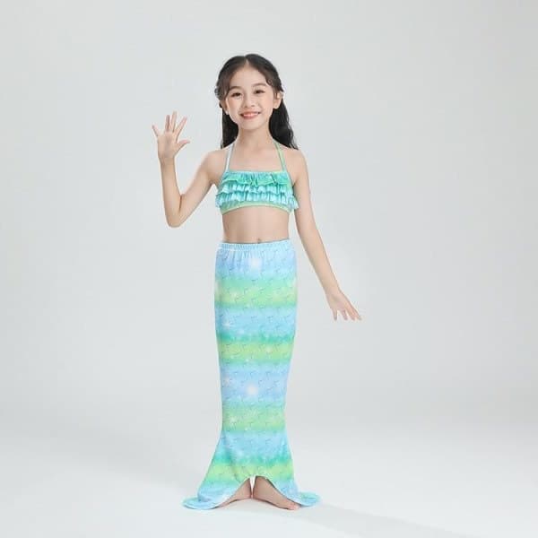 Mermaid Tail Merenneidon Evä Uimapuku Lapset Vihreä 150