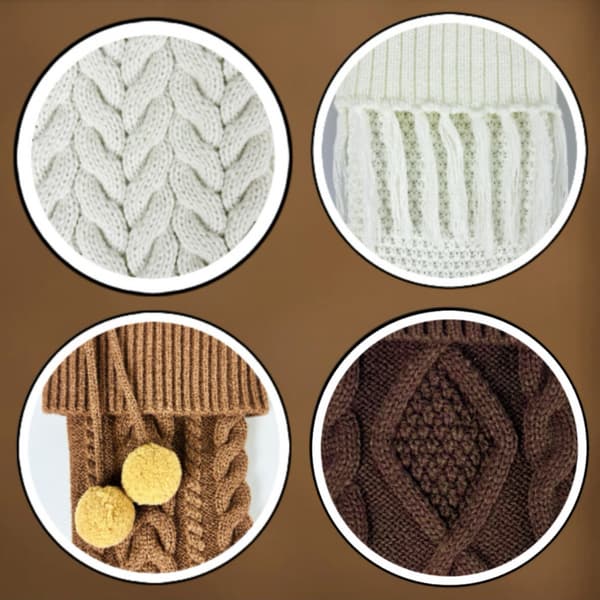 Strikket julestrømpe med slikpose, 4-delt sæt, polyester, julepynt til indendørs brug A set of 4 See details