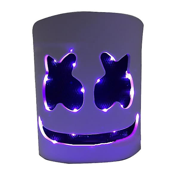 Marshmello LED-mask DJ Cosplay-hjelm selvlysende festkostyme