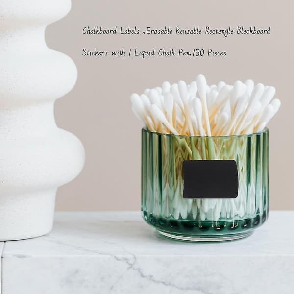 Chalkboard Labels, Erasable Reusable Rectangle Blackboard Stickers With 1 Liquid Chalk Pen, 150 Pcs