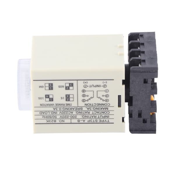 ST3PA-B 0-10S Delay Relay with Knob Control and Base AC 220V