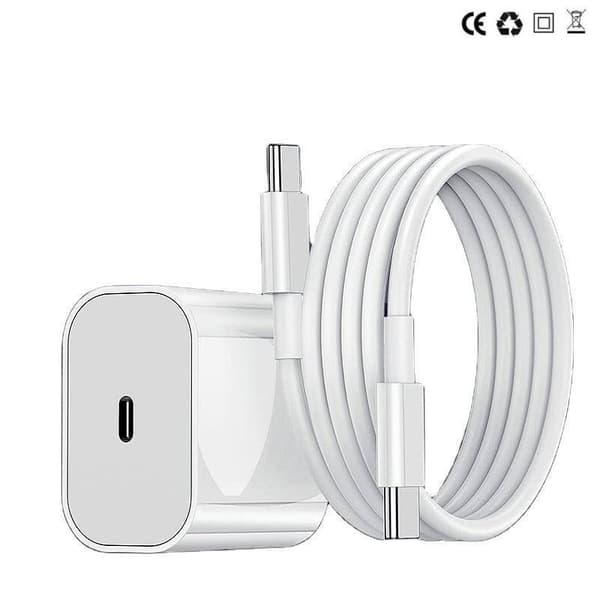 Oplader til iPhone 15 / iPhone 16 / iPhone 17 + 2M kabel Hurtigoplader USB-C til USB-C