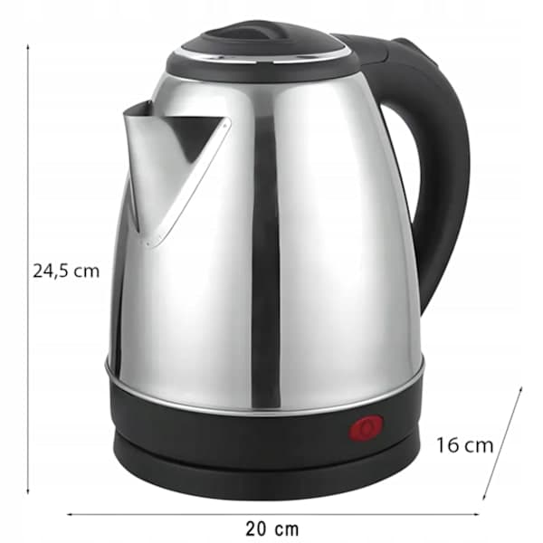Cordless Stainless Steel Kettle 1.8 L 1000 W With 360° Base And Automatic Shut-off