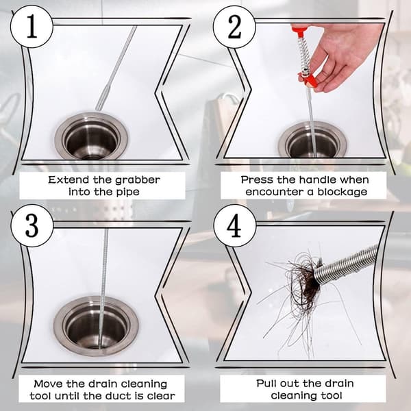 Flexible Drain Cleaner - Easy-to-Use Drain Tool for Kitchen and Bathroom