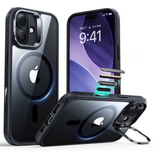 ESR Magsafe iPhone-cover med støtte i klar/sort-FX-