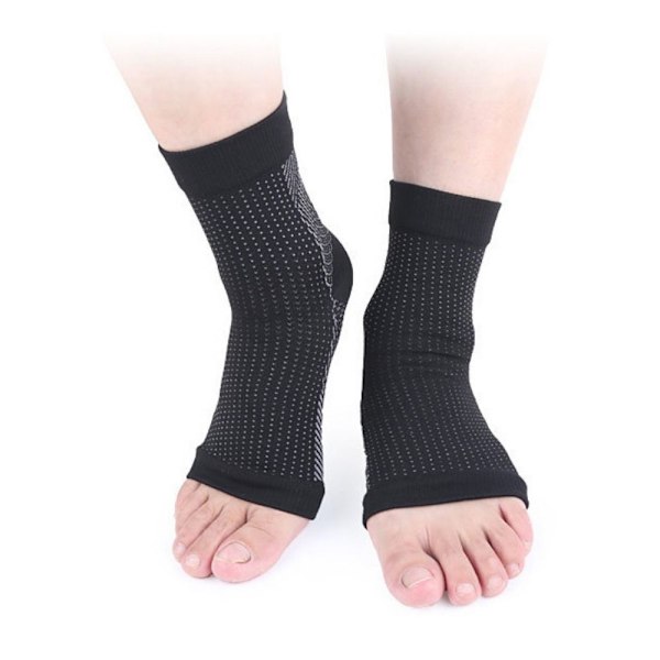 Ankel kompressionsstrømper Hæl sok SORT&KOBBER MM sort&kobber black&copper M-M