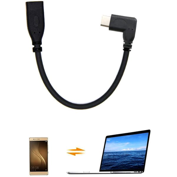 2 metrin Type-C USB 3.1 - USB-C naaras 90 asteen jatkokaapeli datakaapeli johto