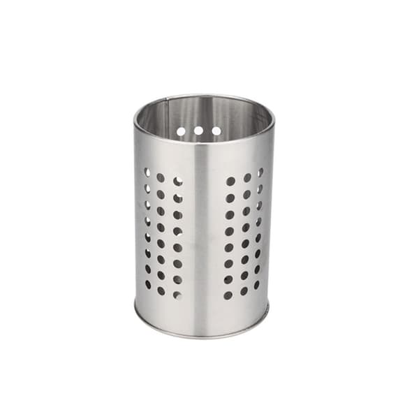 Bestickställ - Rund - Diameter 12 cm - Höjd 18 cm - Rostfritt stål - Silver