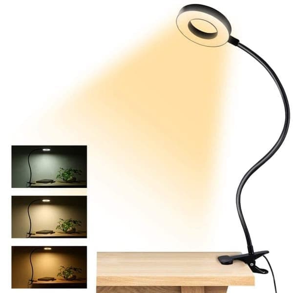 Dimmable LED Clamp Lamp/Reading Lamp – Book Lamp with 3 Light Modes & 10 Brightness Levels