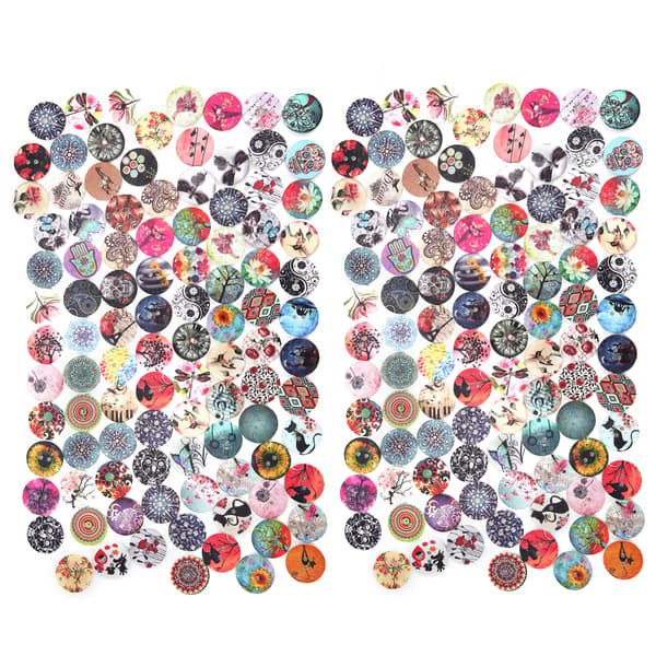 200 stk. træknapper, håndlavede, 2 huller, runde træknapper til syning, DIY-håndværk, 20 mm 0.1 0.1