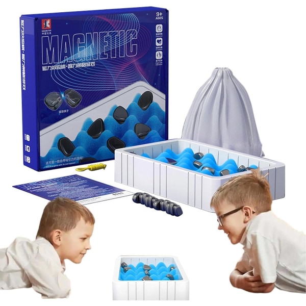 Magneettinen shakkipeli, magneettinen lautapeli, hauska pöytämagneettipeli 20 magneetilla, strategiapeli lapsille ja aikuisille perhejuhlapelit A