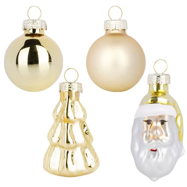 Julgranskulor, guld, splittersäkra, 9-delat set