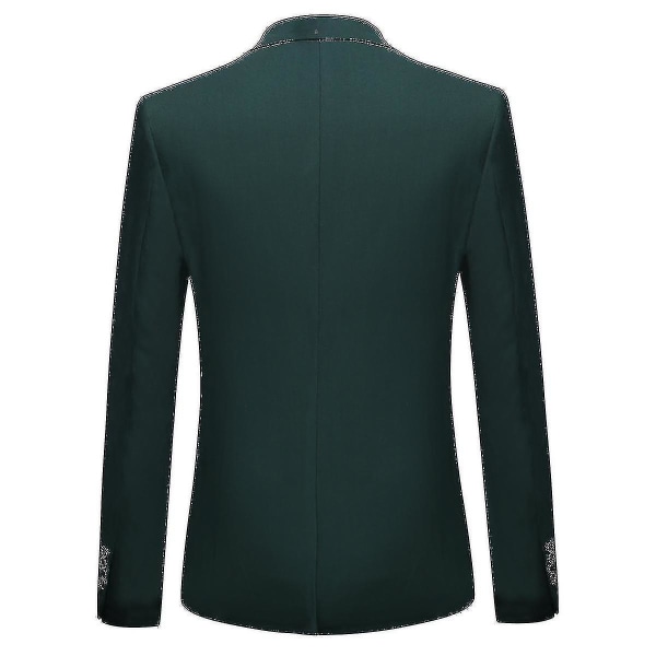 Herredragt Business Casual 3-delt jakkesæt blazerbukser Vest 9 farver Z Hotsælgende varer Green M