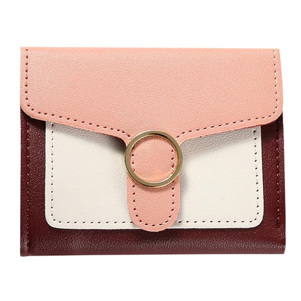 Women's Tri-fold Leather Wallets Large Capacity Women's Wallet Wine Red Wine Red
