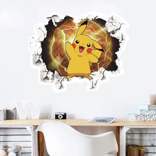 Pikachu Väggdekal 39x31cm Tecknad Anime