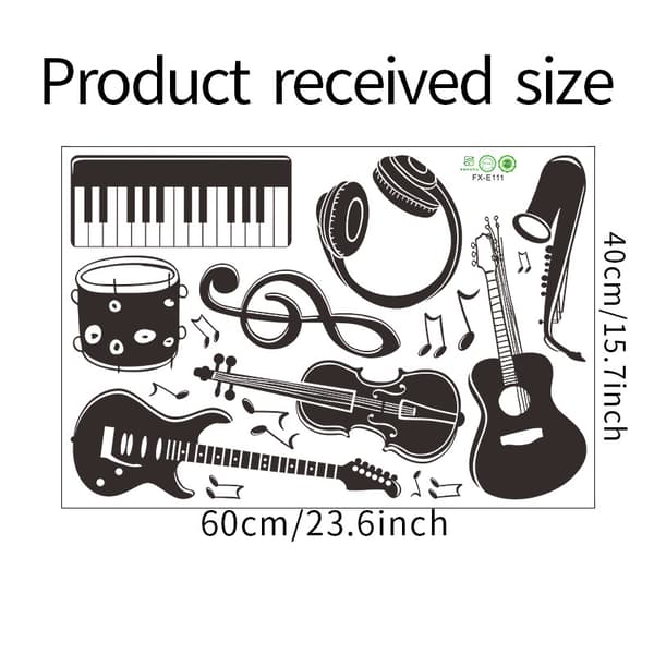 Musik Gitarr Väggdekaler Musikinstrument Väggdekal Musik Piano Gitarr