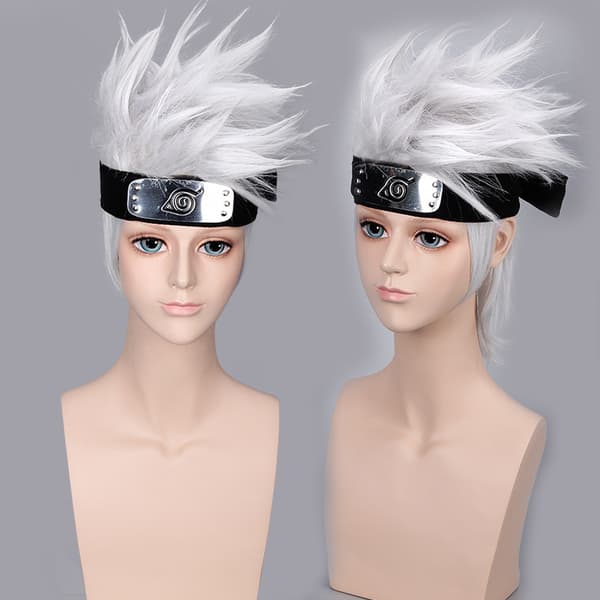 Anime peruk Kakashi cosplay silvergrå kort hår