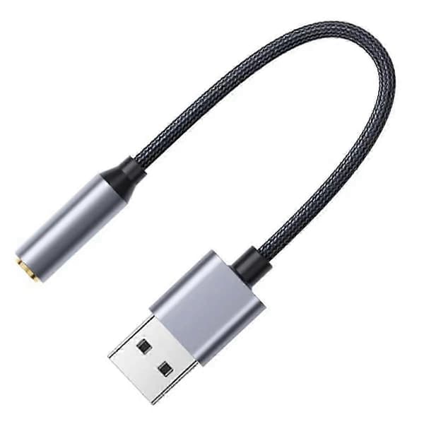 USB til 3,5 mm Jack Lydadapter USB til Lydjack Adapter Headset USB A til 3,5 mm Hun Ekstern St