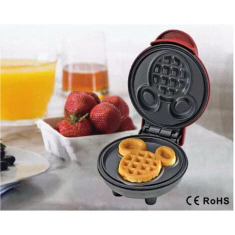 Mini vaffeljern Mickey Mouse, non-stick, metal, kompakt