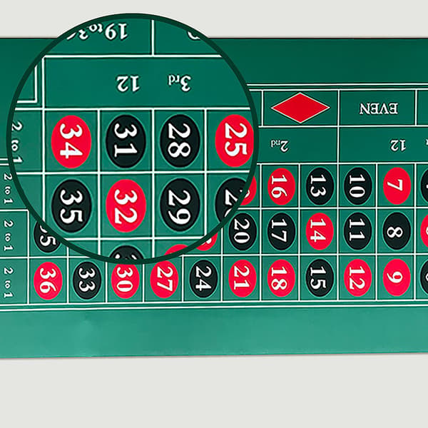 Roulette-spillemåtte 60x120 cm – Skridsikker, sammenfoldelig