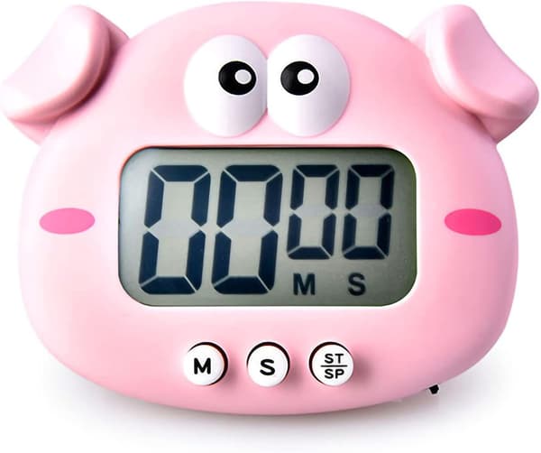 Digital kökstimer LCD-display magnetisk nedräkningstimer, kökstimer för matlagning nedräkning timer barntimer Rosa Pink