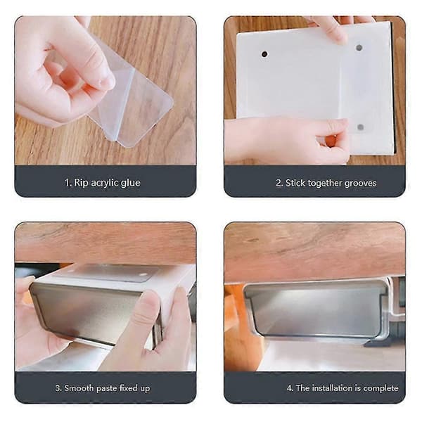 Desktop Storage Boxes, Small Invisible Drawer Box for Student Dormitory Desk, Home Office Stationery Organizer B