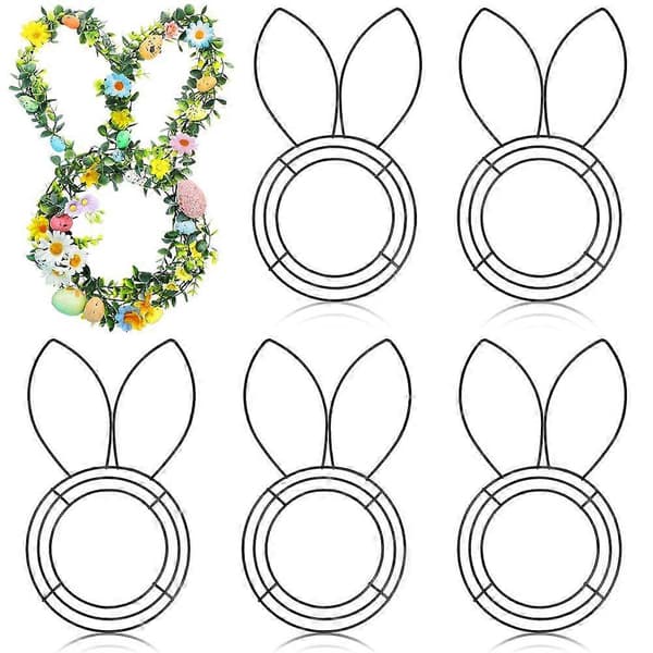 Metal Frame Linear Easter Flower Garden Glitter Easter DIY Craft Holiday Hanging Ornaments