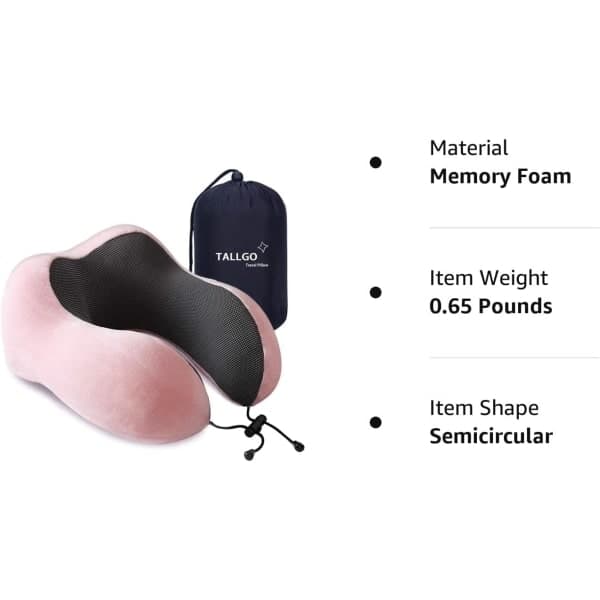 Rejsepude, bedste memory foam nakkepude, hovedstøtte, blød pude til søvn og hvile