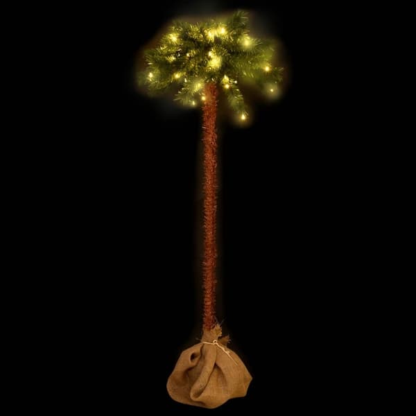 vidaXL Artificial Palm Tree with LEDs 210 cm Grön 2850