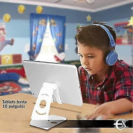 Euroxanty Mobiltelefon- og tabletholder, sort, justerbar og sammenklappelig, til 3,5-10 tommer
