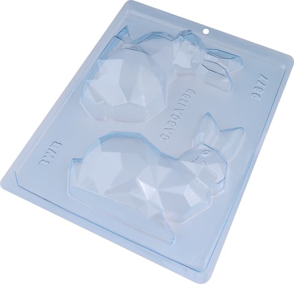 Pralinform Kanin - BWB 9877 - Spesiell 3-delt form Transparent transparent