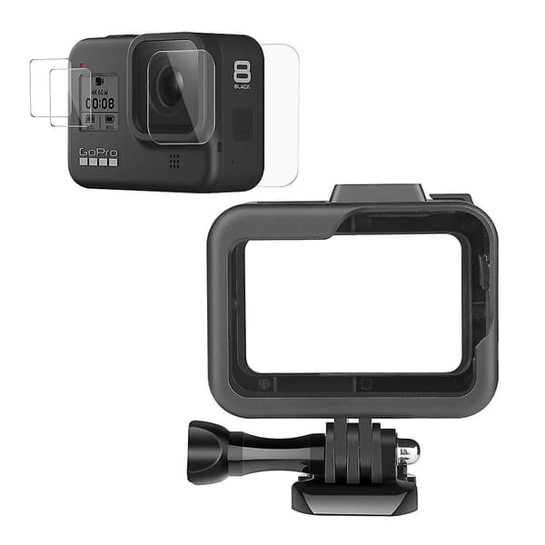 Protective Frame Edge Case for Gopro Hero 8 Black Housing Mount for Go Pro Hero 8 Go Pro 8 Action Camera Accessories (Frame Case and Film)