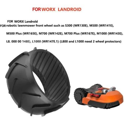 Worx Robotplæneklipper Forhjulskappe Sort Gummi M500 M700 S300 M1000 M700 Plus