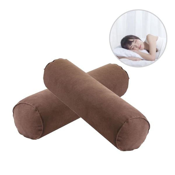 Rund nackkudde, nacksmärta, memory foam, nackkudde, säng, rund nackkudde, cylinderformad midje- och benkudde Ljusgrå Light Grey