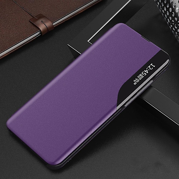 Etui til Samsung Galaxy A53 5g Vindue Magnetisk Automatisk Lukning Anti-fald PU Læder Flip Folio Purple