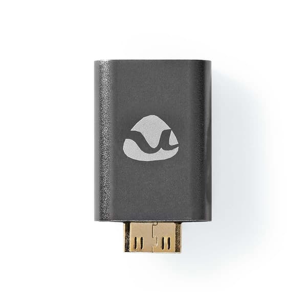 HDMI-adapter Mini-HDMI till HDMI guldpläterad aluminium grå Grå