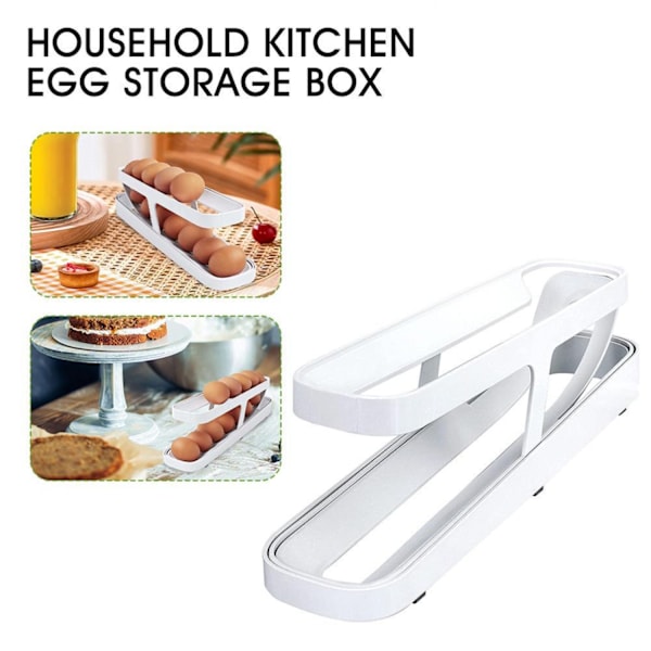 Eggkurv 2 etasjer PP hvit eggbeholder eggbeholder