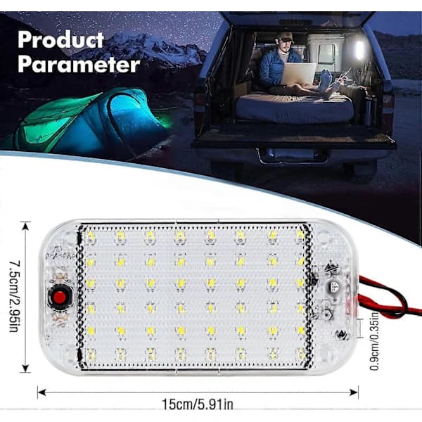 Pakke 12V 85V 48 LED Interiør LED-lamper Interiørbelysning til Bil Autocamper Lastbil Båd Campingvogn