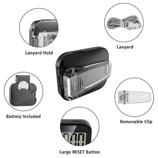 Pedometer Compatible Walking, Simple Pedometer, Accurate Pedometers Compatible Steps, Pedometer With Large Display