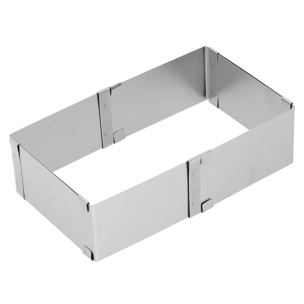 Rustfri Firkantet Mousse Ring Justerbar Kageform DIY Bageværktøj 10 til 18 cm